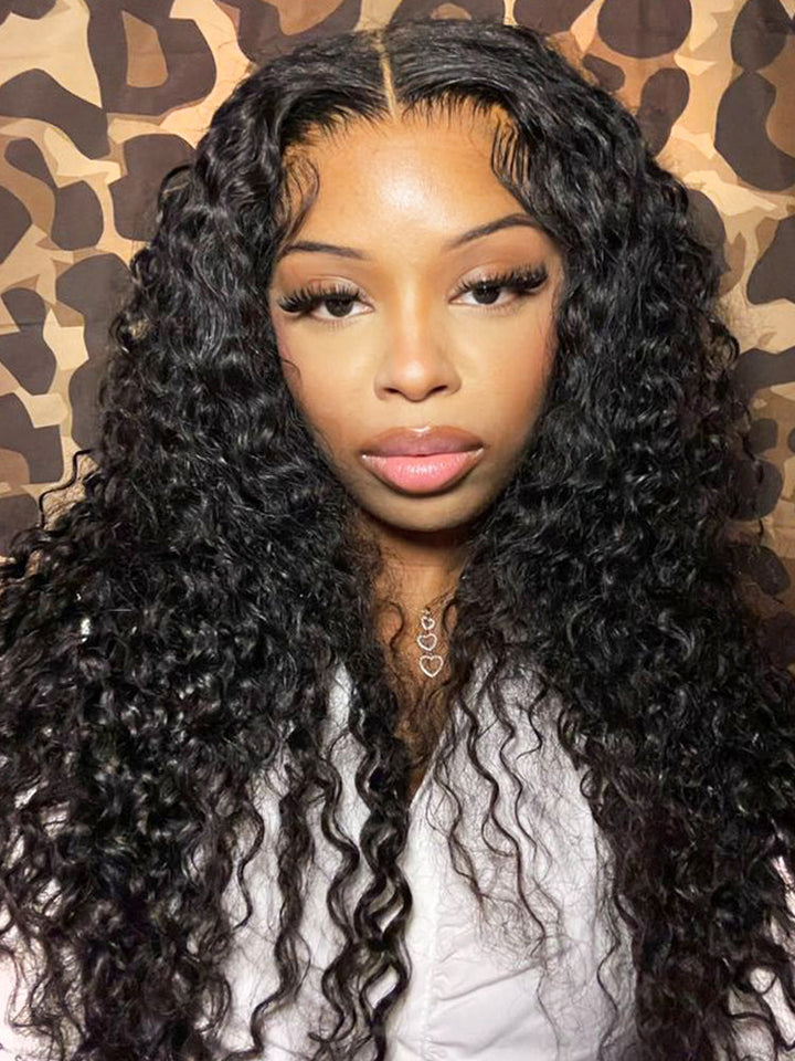 CurlyMe 13x4 Swiss HD Lace/Transparent Lace Wigs Water Wave Hair Lace Front Wigs