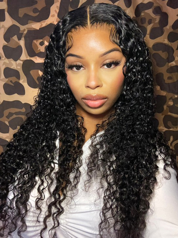 CurlyMe 13x4 Swiss HD Lace/Transparent Lace Wigs Water Wave Hair Lace Front Wigs