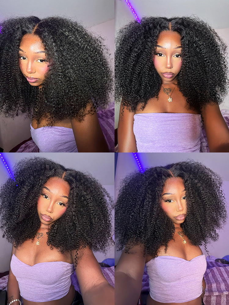 Afro Kinky Curly Pre-cut HD Lace Wear Go Glueless Wig - CurlyMe Hair