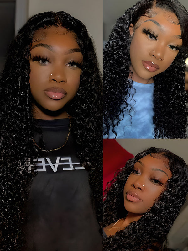 CurlyMe 360 Lace Wig Cheap Water Wave Human Hair Wigs Pre Plucked