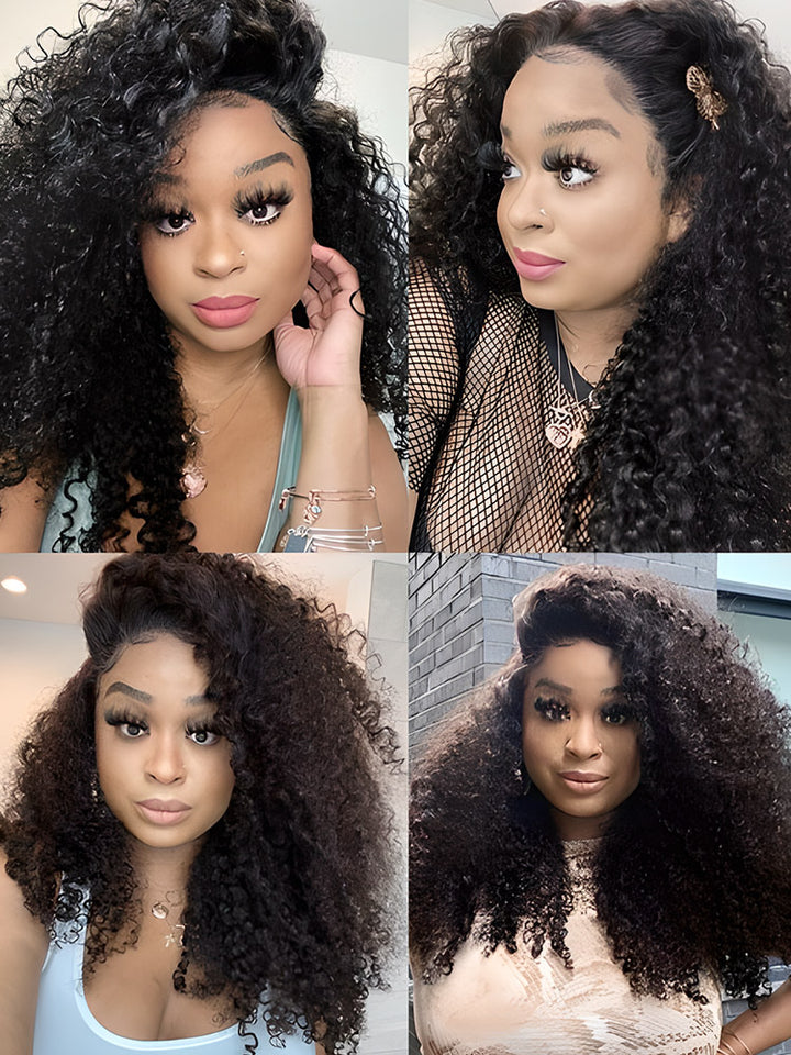 CurlyMe 360 Lace Wigs Kinky Curly Virgin Human Hair Wigs Pre Plucked