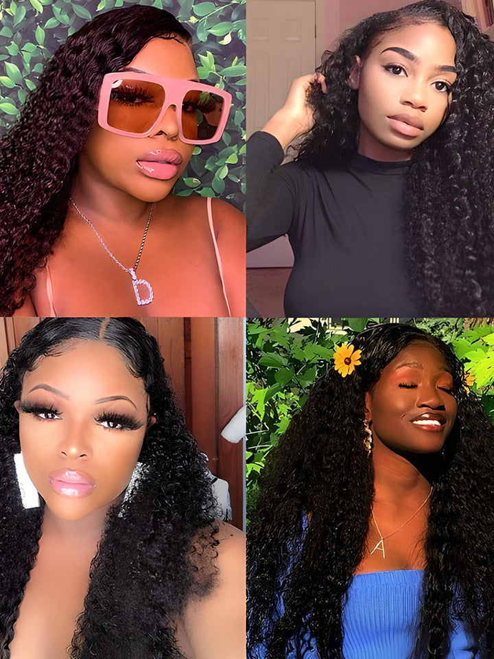 CurlyMe 360 Lace Wigs Kinky Curly Virgin Human Hair Wigs Pre Plucked