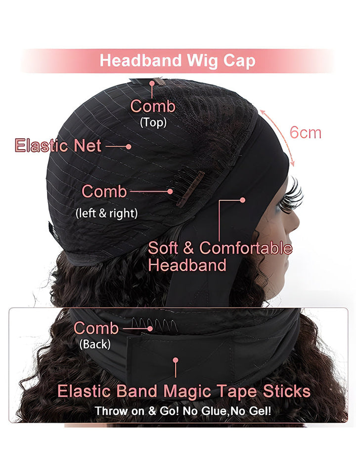 CurlyMe Throw And Go Kinky Curly Headband Wig Glueless No Lace