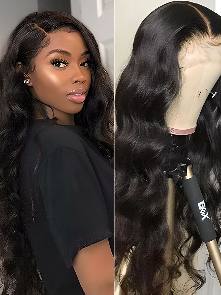 Body Wave 13x4 Black Curly HD Lace Front Wigs