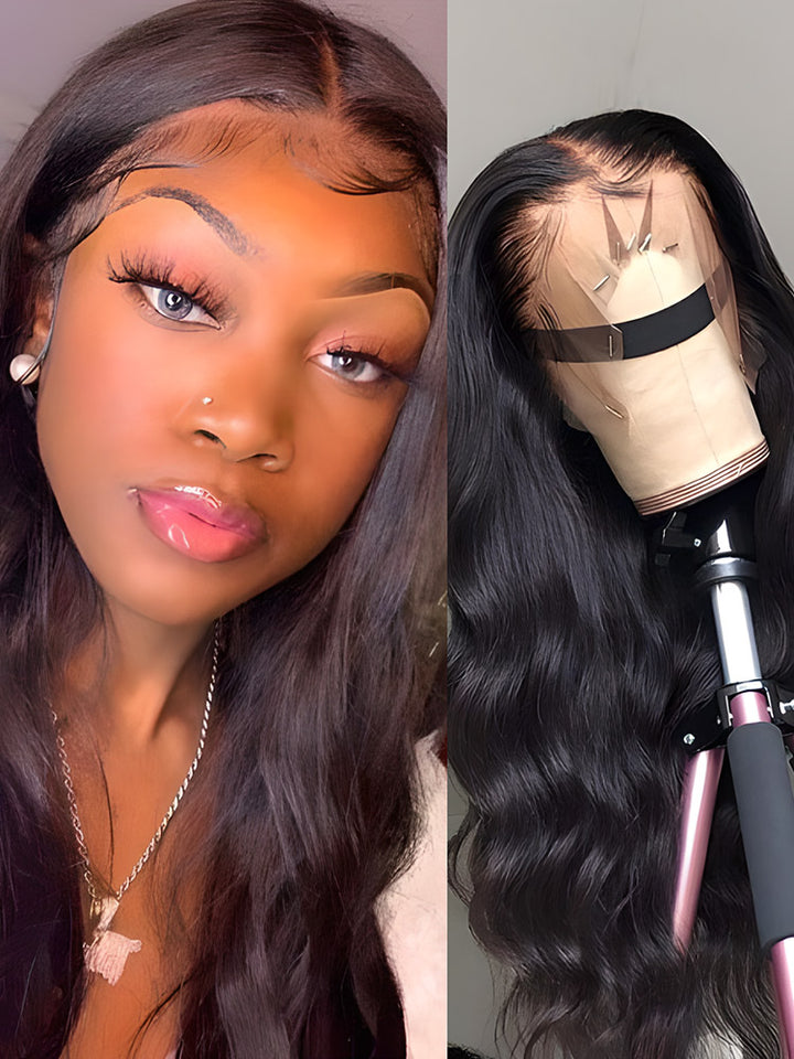 CurlyMe Body Wave Hair 360 Lace Wigs Virgin Human Hair Wig Pre Plucked