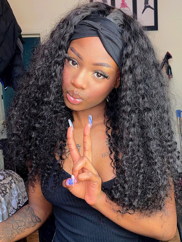 Wavy Wigs 4 Colors Deep Wave Hair Headband Wig