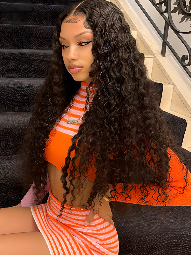 Melted Hairline Wigs Swiss HD Lace Water Wave Hair Lace Front Wigs