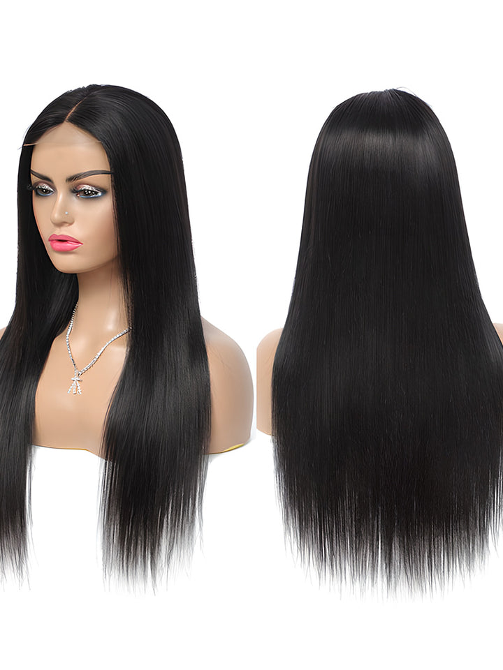 CurlyMe Hot Straight Hair Pre Plucked Swiss Lace Closure Wig With Baby Hair For Women