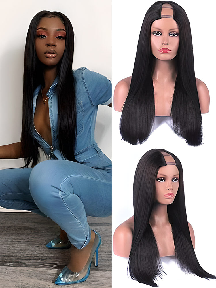 Straight Human Hair U part Wigs CurlyMe Hair