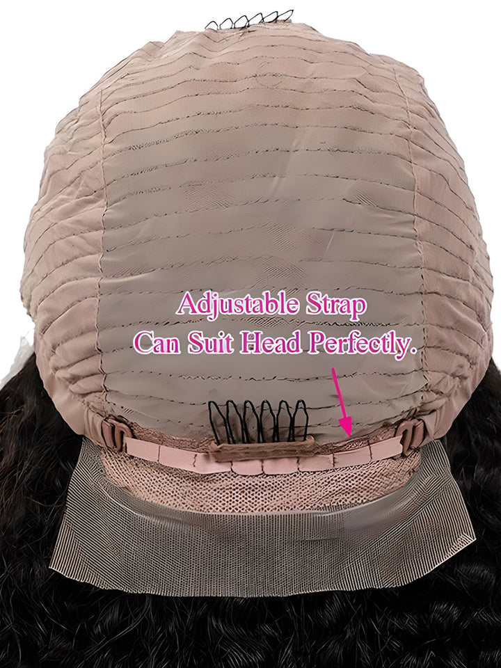 CurlyMe Straight Hair Natural Black T part Lace Front Wigs Human Hair with Natural Hairline