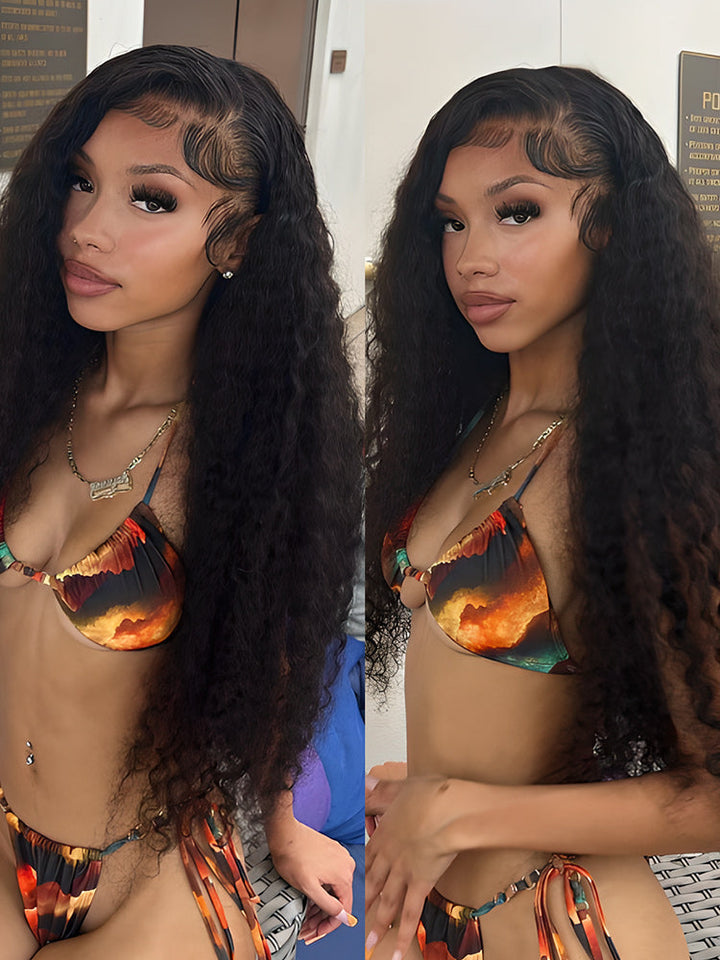 CurlyMe Hot Curly Deep Wave HD Lace/Transparent Lace Frontal Wigs