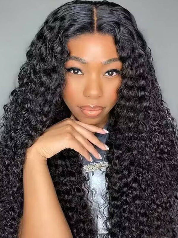 CurlyMe 4x6 HD Lace Glueless Water Wave Wig Wear Go Pre Cut Lace Closure Wig