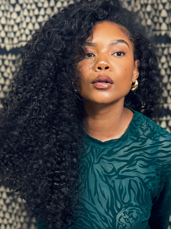 CurlyMe 3 In 1 Half Wig Water Wave Glueless Install Half Wig With Adjustable String Beginner Friendly
