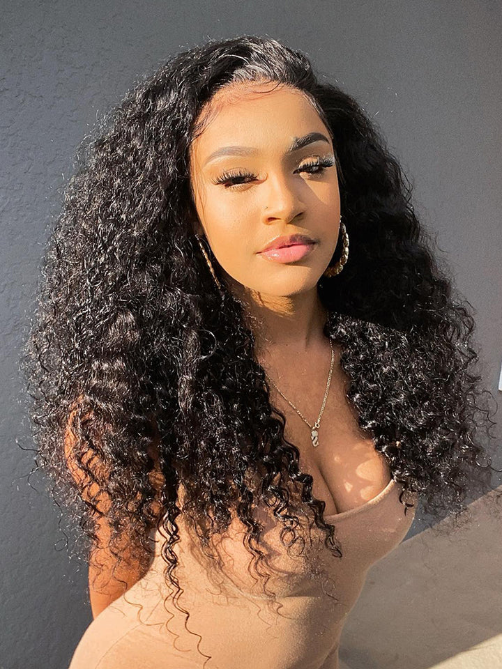 CurlyMe Kinky Curly Hair Swiss HD Lace/Transparent Lace Front Wigs