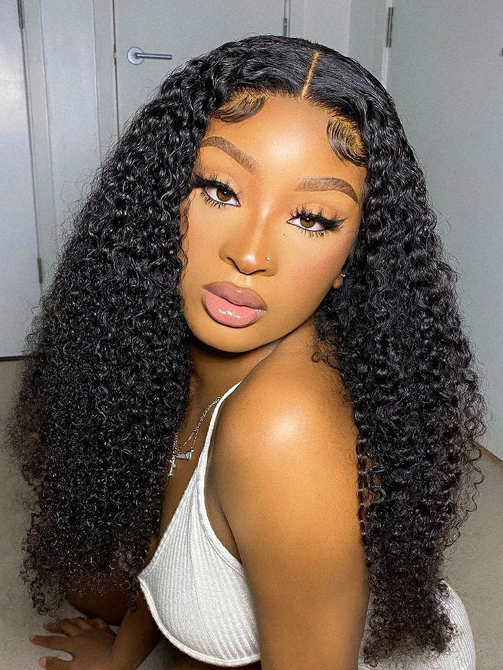 CurlyMe Kinky Curly Hair Swiss HD Lace/Transparent Lace Front Wigs