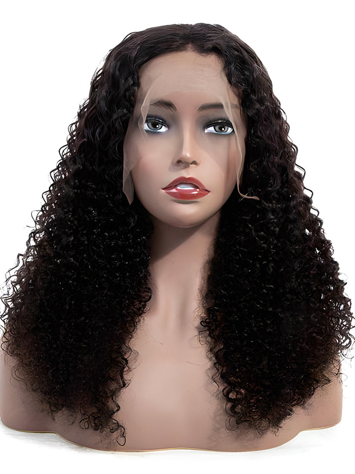 CurlyMe Kinky Curly Virgin Curly Hair Pre Plucked Full Lace Wig For Women