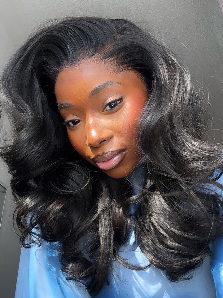 CurlyMe 250% Density C Part Body Wave Wear Go Glueless Layer Cut Wig With Baby Hair