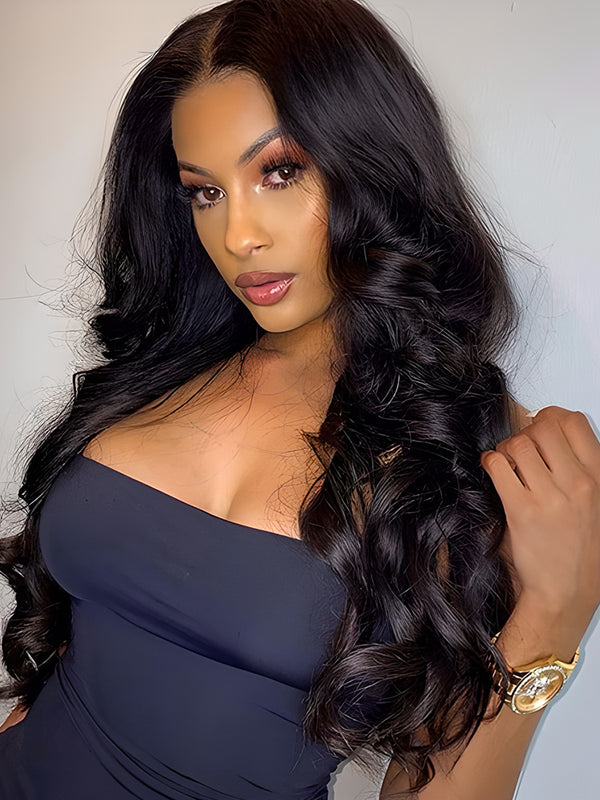 CurlyMe Loose Wave 4x4 Swiss HD Lace Closure Human Hair Wigs Pre Plucked For Women