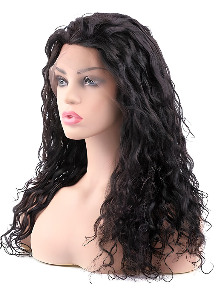 CurlyMe Popular Natural Wave Swiss HD Lace/Transparent Lace Front Wigs Human Hair