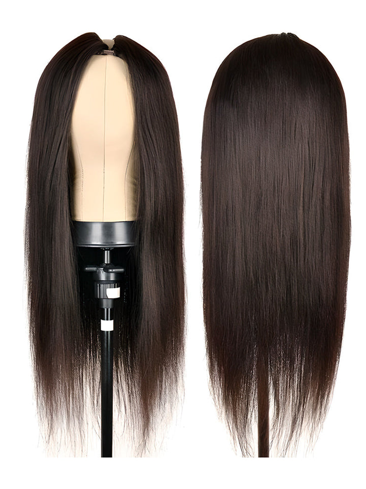 CurlyMe Straight Human Hair V Part Wig Glueless No Lace Same as Thin Part Wig