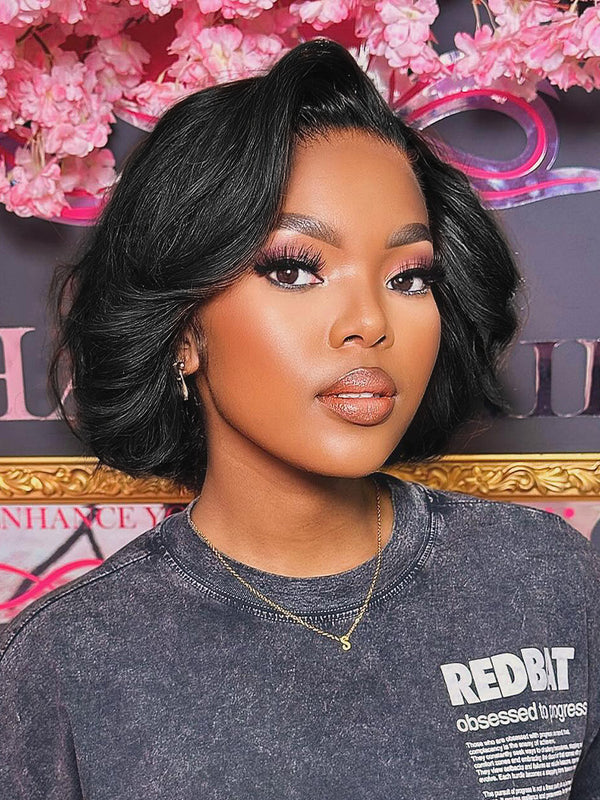 CurlyMe Wear Go Blow Out Straight Bob 7x5 HD Lace Glueless Wig Pre-Bleached Tiny Knots