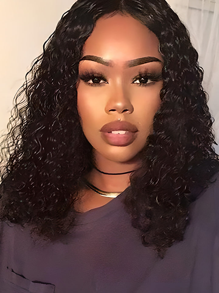 CurlyMe Virgin Curly Hair Full Lace Wigs Deep Wave Hair Pre Plucked Wig For Women