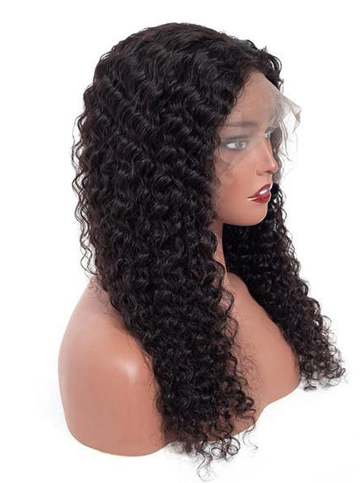 CurlyMe Virgin Curly Hair Full Lace Wigs Deep Wave Hair Pre Plucked Wig For Women