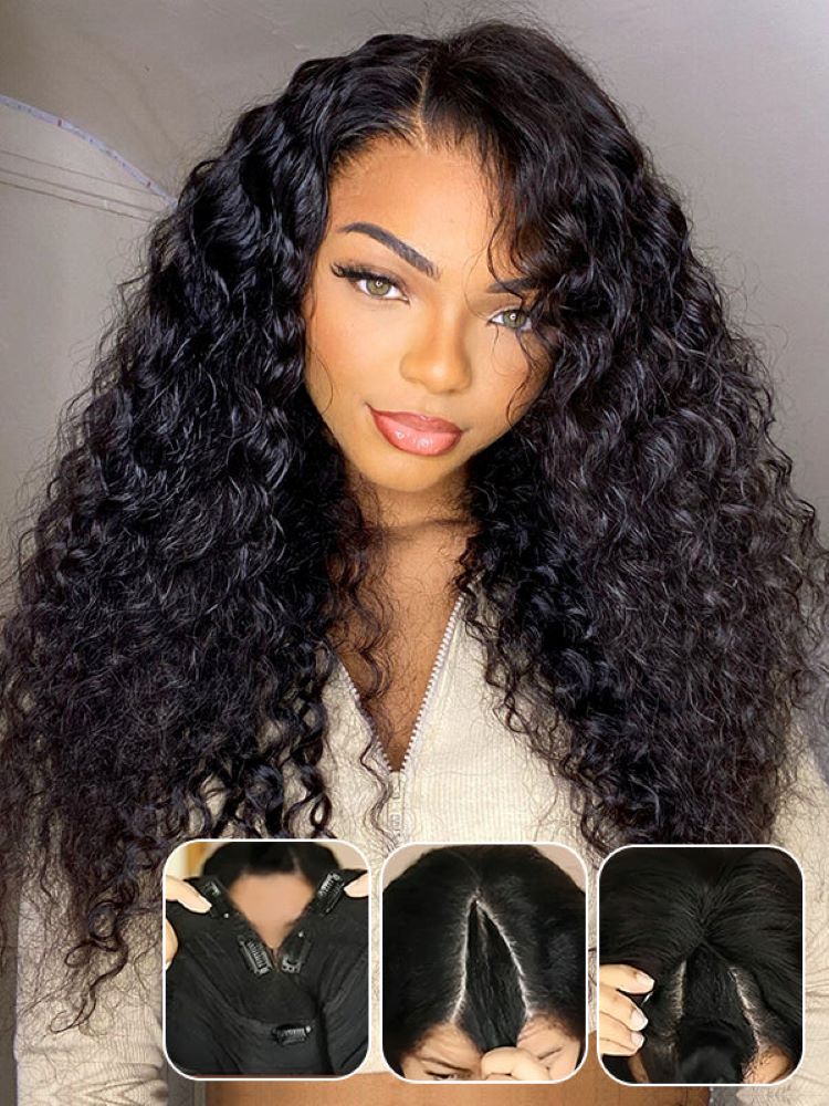 fast shipping water wave v part wig