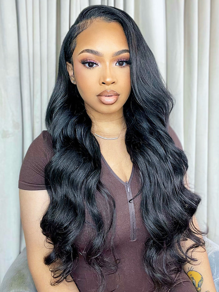 CurlyMe Pre-bleached Body Wave Hair Wear Go Glueless Wig 7x5 Pre-cut HD Lace Pre-plucked