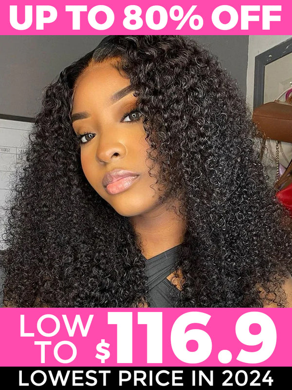 24H Fast Shipping | 6x4 HD Lace Glueless Kinky Curly Wear Go Wig