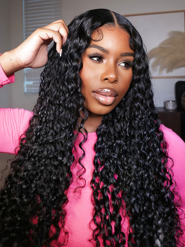 Deep Wave Hair Bundles Deal 1/3/4Pcs Natural Black Hair