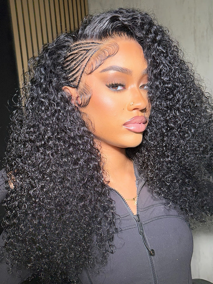 CurlyMe Trendy Kinky Curly Hair 13x4 Lace Front  Wigs Cute Curls