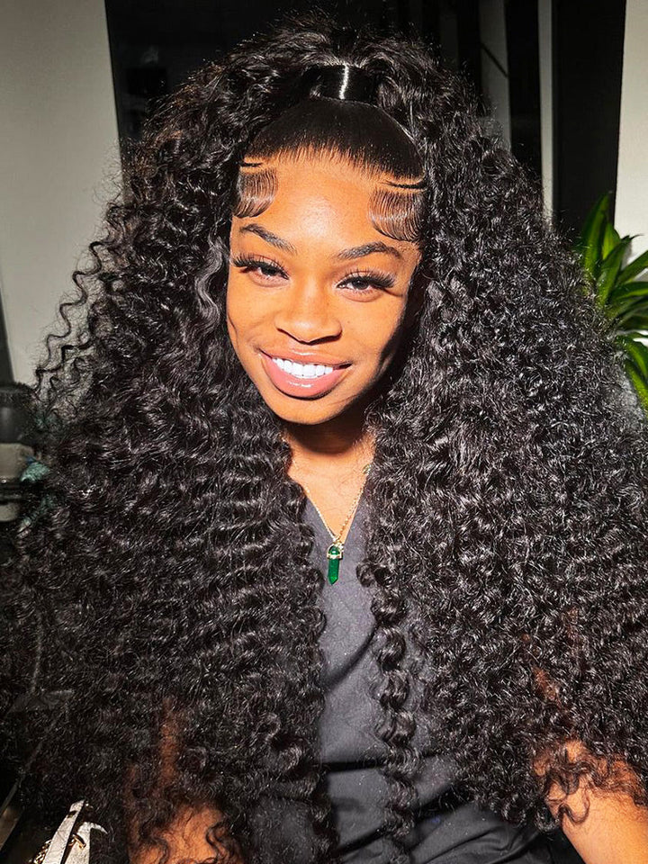 CurlyMe Pre-bleached Kinky Curly 7x5 Pre-cut HD Lace Wear Go Glueless Wig