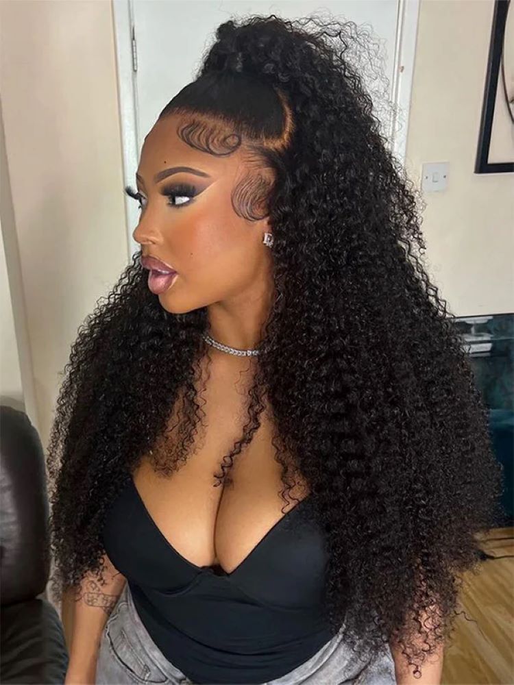 360 kinky curly glueless wig