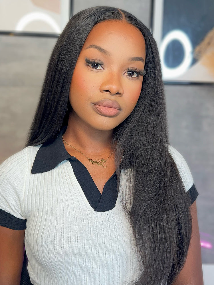 yaki striaght 360 lace wig glueless install