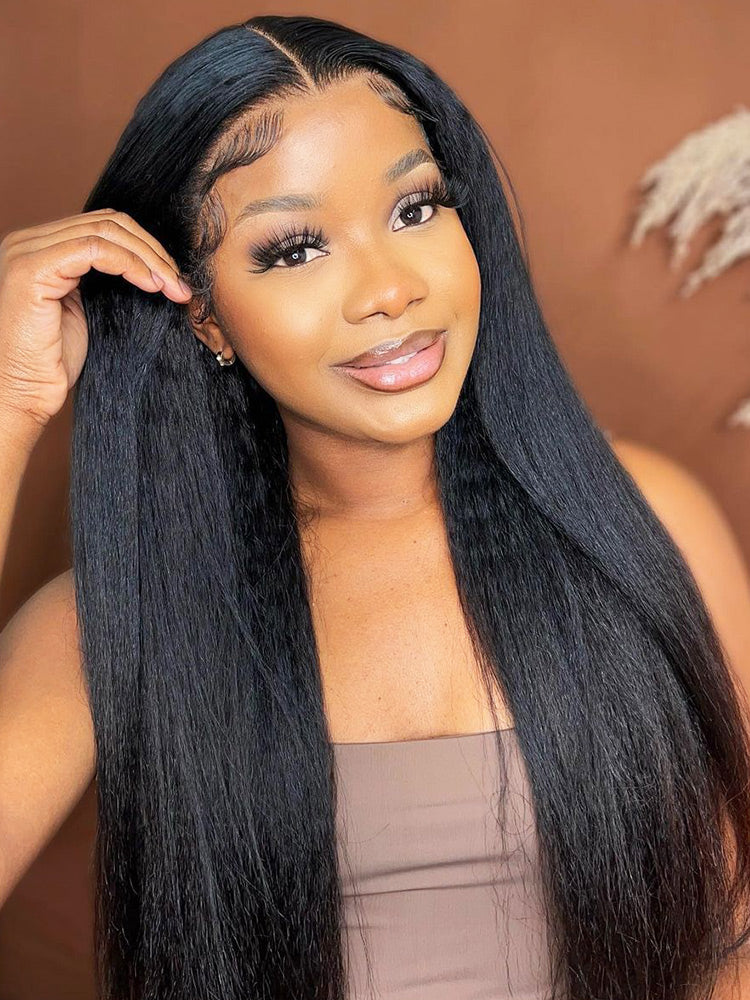 kinky straight wear go glueless wig 30 inch length