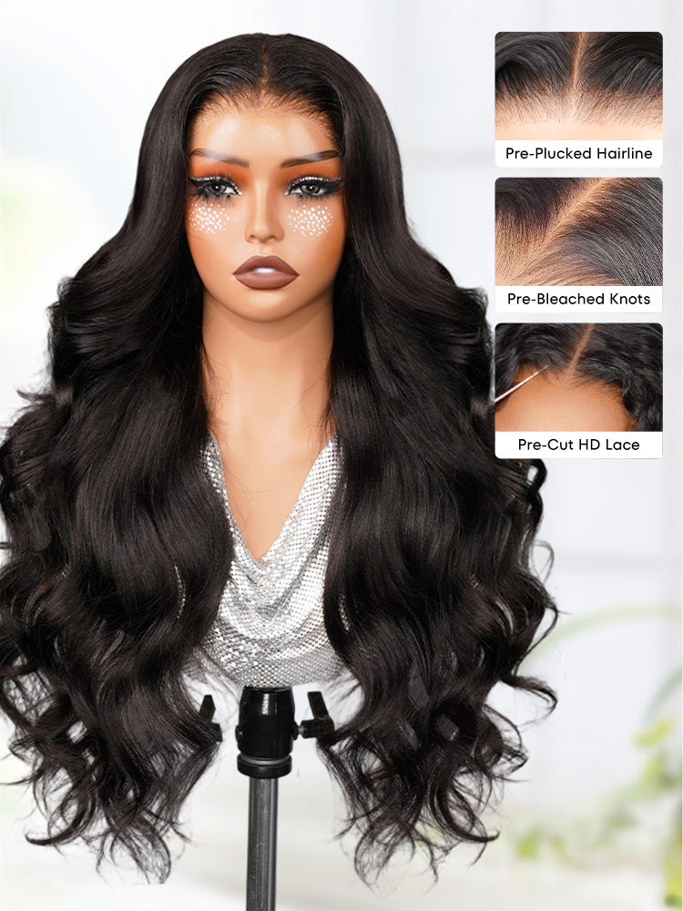 Pre-Styled Butterfly Cut Layer Yaki Straight Wear Go Glueless Wigs