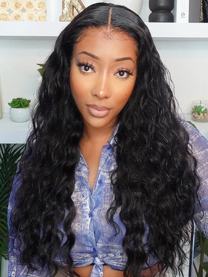 CurlyMe Pre-bleached Loose Deep Wave Hair Wear Go Glueless Wig 7x5 Pre-cut HD Lace Pre-plucked