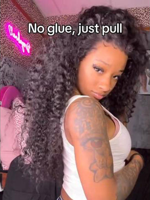 Water Wave Invisi-Drawstring 360 Lace Frontal Glueless Wig Flexible Fit 