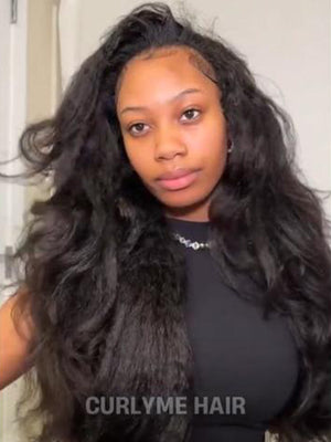 Kinky Straight Flexible Fit Wear Go Half Wig With Drawstring Beginner Friendly