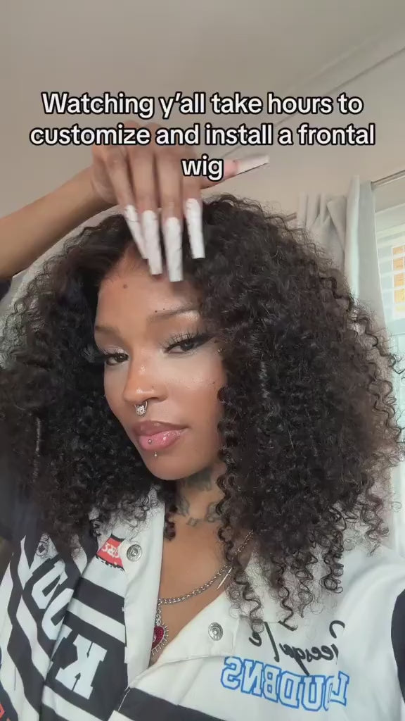 CurlyMe Kinky Curly Glueless Bob Wig Pre Cut 4x6 HD Lace Wear Go Wig