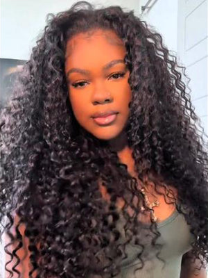 Water Wave Flexible Fit Wear Go Half Wig With Drawstring Versatile Styling