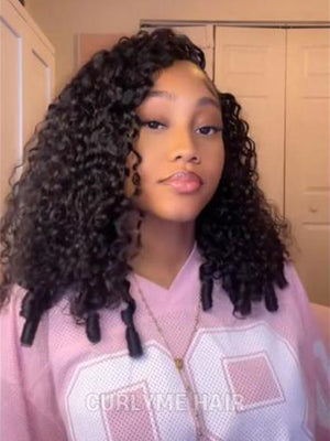 Burmese Curly Glueless Wear Go Half Wig With Drawstring Seamless Flip