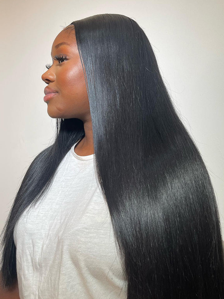 [Clearance Sale] 9x6 HD Lace M-cap Wear Go Glueless Mini Knots Straight Hair Pre-cut Lace Front Wig Pre-plucked