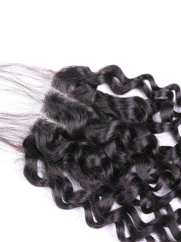 Water Wave Natural Black Hair 4x4 Lace Closure, 5x5 Lace Closure