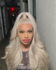 CurlyMe Ash Blonde Straight Hair 13x4 Lace Front Wigs Skin Melt Lace Wigs | CurlyMe Hair