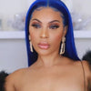 CurlyMe Blue Colour Hair Lace Front Wigs Pre Plucked Straight Human Hair | CurlyMe Hair