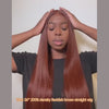 CurlyMe #33 Color Rose Red Bob Wig Straight Hair Lace Front Wigs